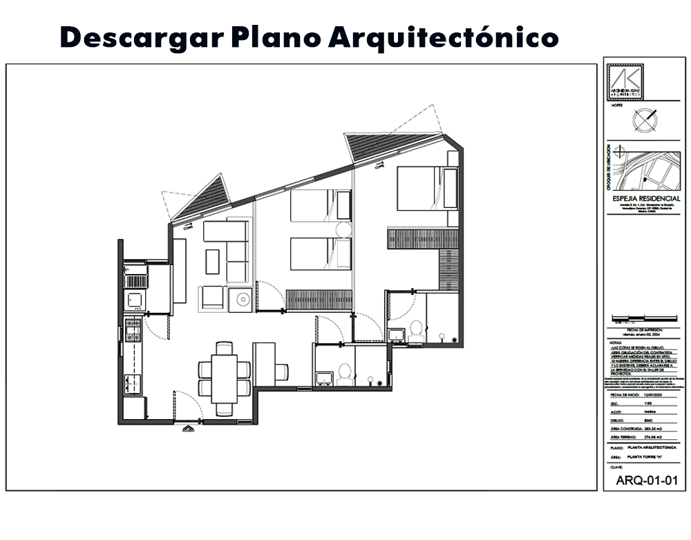 Descargar Plano Arquitectónico Departamento 201